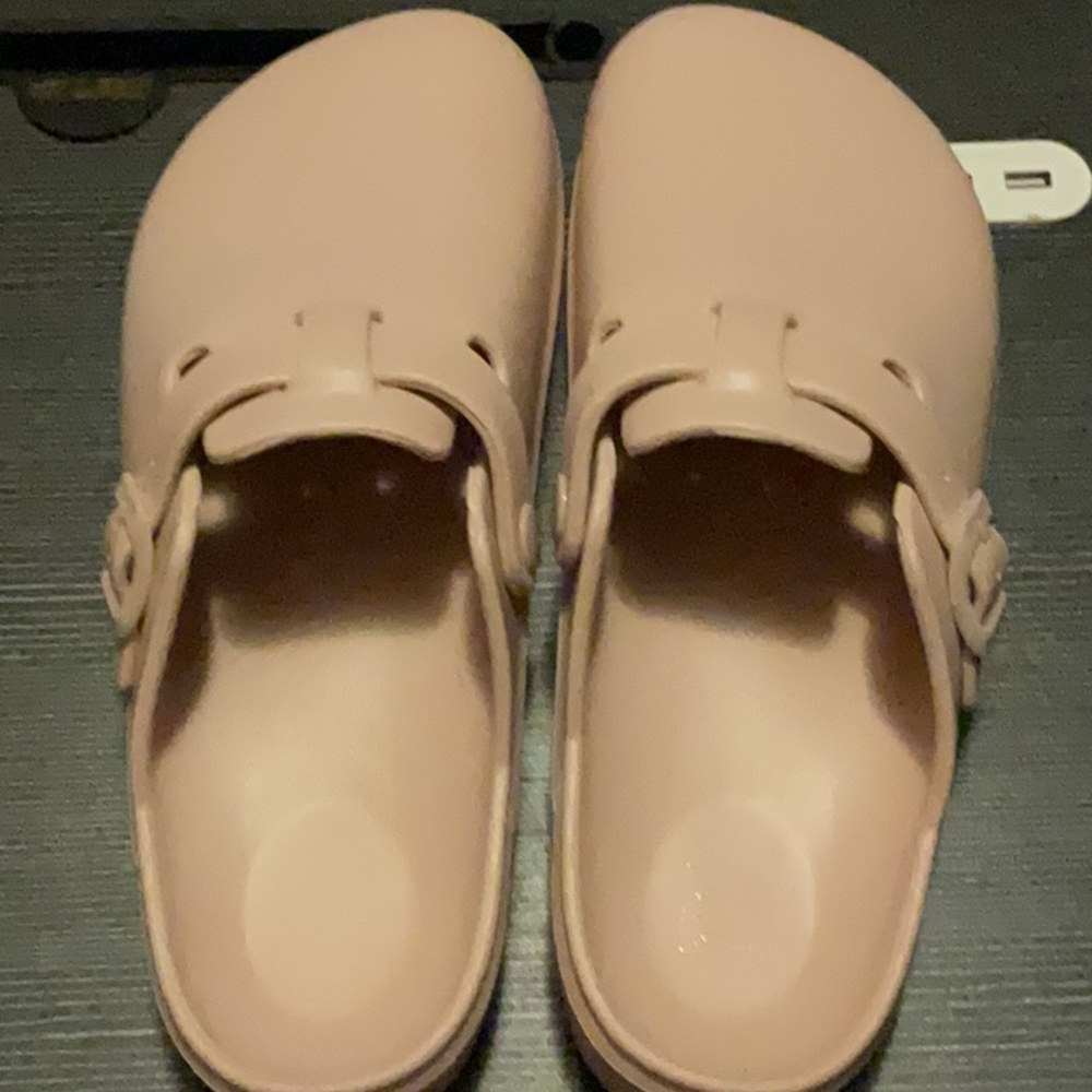 Pink slip on shoes